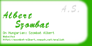 albert szombat business card